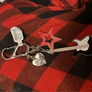 Red Star and Guitar Keychain